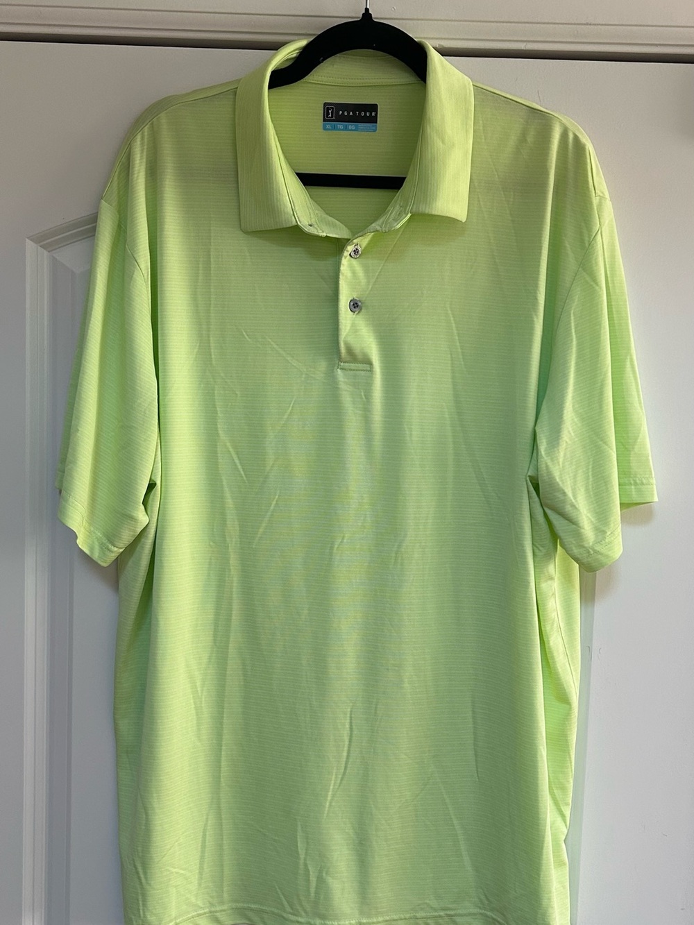PGA Tour Men’s XL Golf Polo Shirt Lime Green Performance Athletic Classic Style